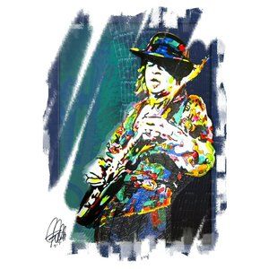 Stevie Ray Vaughan SRV Blues Rock Guitar Music Poster Print Wall Art 18x24